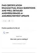 FMS CERTIFICATION EXAM&sol;ACTUAL EXAM QUESTIONS AND WELL DETAILED ANSWERS&sol;GRADE A&plus; ASSURED&sol;NEWEST UPDATE