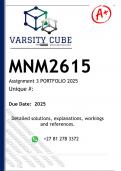 MNM2615 Assignment 3 PORTFOLIO &lpar;DETAILED ANSWERS&rpar; 2025 - DISTINCTION GUARANTEED 