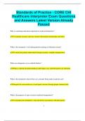 Standards of Practice - CORE CHI Healthcare Interpreter Exam Questions and Answers Latest Version Already  Passed