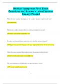Medical Interpreter Final Exam Questions and Answers Latest Version  Already Passed