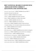 RRT NATIONAL BOARD EXAM REVIEW -2020 EXAM WITH CORRECT QUESTIONS AND ANSWERS 2025