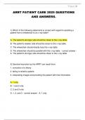 ARRT PATIENT CARE 2025 QUESTIONS  AND ANSWERS&period;