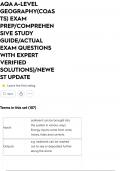 AQA A-LEVEL GEOGRAPHY&lpar;COASTS&rpar; EXAM PREP&sol;COMPREHENSIVE STUDY GUIDE&sol;ACTUAL EXAM QUESTIONS WITH EXPERT VERIFIED SOLUTIONS&rpar;&sol;NEWEST UPDATE