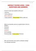 ASPHALT PAVING LEVEL 1 2025  QUESTIONS AND ANSWERS&period; 