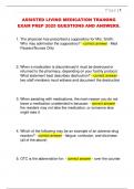 ASSISTED LIVING MEDICATION TRAINING  EXAM PREP 2025 QUESTIONS AND ANSWERS&period; 