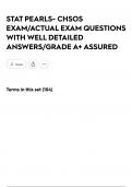 STAT PEARLS- CHSOS EXAM&sol;ACTUAL EXAM QUESTIONS WITH WELL DETAILED ANSWERS&sol;GRADE A&plus; ASSURED