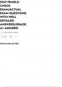 STAT PEARLS- CHSOS EXAM&sol;ACTUAL EXAM QUESTIONS WITH WELL DETAILED ANSWERS&sol;GRADE A&plus; ASSURED