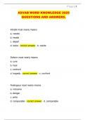 ASVAB WORD KNOWLEDGE 2025  QUESTIONS AND ANSWERS&period; 