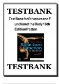 test bank for structure and function of the body 16th edition patton&period;
