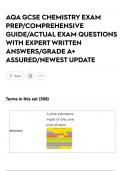 AQA GCSE CHEMISTRY EXAM PREP&sol;COMPREHENSIVE GUIDE&sol;ACTUAL EXAM QUESTIONS WITH EXPERT WRITTEN ANSWERS&sol;GRADE A&plus; ASSURED&sol;NEWEST UPDATE