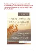 Test Bank for Physical Examination and Health Assessment &lpar;3rd Canadian Edition&rpar; by Carolyn Jarvis &ndash; Complete Chapters 1&ndash;31 &ndash; Verified Q&As &vert; ISBN&colon; 9781771721547