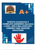 ECS3701 Assignment 2 (COMPLETE ANSWERS) Semester 1 2025 - DUE 9 May 2025;100% CORRECT AND TRUSTED SOLUTIONS  