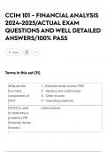 CCIM 101 - FINANCIAL ANALYSIS 2024-2025&sol;ACTUAL EXAM QUESTIONS AND WELL DETAILED ANSWERS&sol;100&percnt; PASS