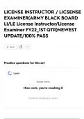 LICENSE INSTRUCTOR &sol; LICSENSE EXAMINER&lpar;ARMY BLACK BOARD LI&sol;LE License Instructor&sol;License Examiner FY22&lowbar;1ST QTR&rpar;NEWEST UPDATE&sol;100&percnt; PASS