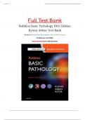 Test Bank for Robbins Basic Pathology 10th Edition by Vinay Kumar&comma; Abul K&period; Abba & Jon C&period; Aster ISBN&semi; 9780323353175  All Chapter 1-24 Covered &vert; Complete Guide A&plus;&period;