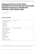 Histology ASCP Exam ACTUAL EXAM QUESTIONS WITH COMPLETE SOLUTION GUIDE&rpar; &lpar;MULTIPLE CHOICES&rpar; &lpar;A&plus; GRADED 100&percnt; VERIFIED&rpar; LATEST VERSION 2025