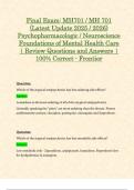 Final Exam&colon; MH701 &sol; MH 701 &lpar;Latest Update 2025 &sol; 2026&rpar; Psychopharmacologic &sol; Neuroscience Foundations of Mental Health Care &vert; Review Questions and Answers &vert; 100&percnt; Correct - Frontier