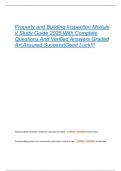 Property and Building Inspection Module  II Study Guide 2025 With Complete  Questions And Verified Answers Graded  A&plus;&vert;Assured Success&vert;Good Luck&excl;&excl;&excl; 