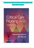 Test Bank For Critical Care Nursing- A Holistic Approach 12th Edition Morton Fontaine 