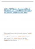 IICRC FSRT Exam Practice 2025 With  Questions And Correct Answers Graded  A&plus;&vert;Assured Success&vert;Good Luck&excl;&excl;&excl;