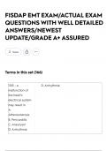 FISDAP EMT EXAM&sol;ACTUAL EXAM QUESTIONS WITH WELL DETAILED ANSWERS&sol;NEWEST UPDATE&sol;GRADE A&plus; ASSURED
