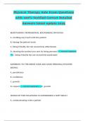 Physical Therapy Aide Exam Questions with 100&percnt; Verified Correct Detailed Answers latest update 2025