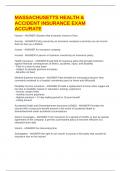 MASSACHUSETTS HEALTH & ACCIDENT INSURANCE EXAM ACCURATE