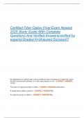 Certified Fiber Optics Final Exam Newest  2025 Study Guide With Complete  Questions And Verified Answers&lpar;verified by  experts&rpar;Graded A&plus;&vert;Assured Success&excl;&excl;&excl; 
