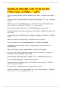 MEDICAL INSURANCE FINAL EXAM PRACTICE CORRECT 100&percnt;