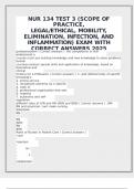 NUR 134 TEST 3 &lpar;SCOPE OF PRACTICE&comma; LEGAL&sol;ETHICAL&comma; MOBILITY&comma; ELIMINATION&comma; INFECTION&comma; AND INFLAMMATION&rpar; EXAM WITH CORRECT ANSWERS 2025