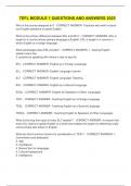 TEFL Module 1 questions and answers 2025