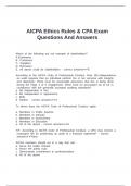 AICPA Ethics Rules & CPA Exam Questions And Answers