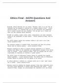 Ethics Final - AICPA Questions And Answers