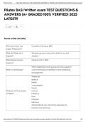 Pilates BASI Written exam TEST QUESTIONS & ANSWERS &lpar;A&plus; GRADED 100&percnt; VERIFIED&rpar; 2025 LATEST&excl;&excl;