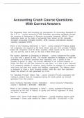 Accounting Crash Course Questions With Correct Answers