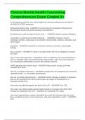 Clinical Mental Health Counseling Comprehensive Exam Graded A&plus;
