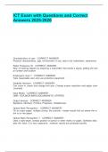 ICT Exam with Questions and Correct Answers 2025&period;