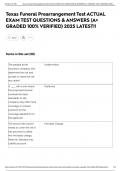 Texas Funeral Prearrangement Test ACTUAL EXAM TEST QUESTIONS & ANSWERS &lpar;A&plus; GRADED 100&percnt; VERIFIED&rpar; 2025 LATEST&excl;&excl;
