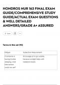HONDROS NUR 163 FINAL EXAM GUIDE&sol;COMPREHENSIVE STUDY GUIDE&sol;ACTUAL EXAM QUESTIONS & WELL DETAILED ANSWERS&sol;GRADE A&plus; ASSURED