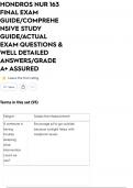 HONDROS NUR 163 FINAL EXAM GUIDE&sol;COMPREHENSIVE STUDY GUIDE&sol;ACTUAL EXAM QUESTIONS & WELL DETAILED ANSWERS&sol;GRADE A&plus; ASSURED