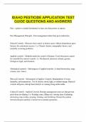 IDAHO PESTICIDE APPLICATION TEST GUIDE QUESTIONS AND ANSWERS
