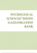 TEST BANK FOR PSYCHOLOGICAL SCIENCE 6TH EDITION BY MICHAEL S&period; GAZZANIGA ISBN&colon; 978-0393640366&comma;ALL CHAPTER 1-15 COVERED &vert;COMPLETE GUIDE A&plus;&period;