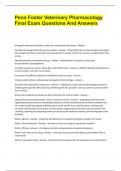 Penn Foster Veterinary Pharmacology Final Exam