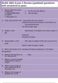 NURS 3661 Exam 2 Review &lpar;updated&rpar; questions well answered to pass