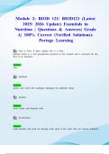 Module 2&colon; BIOD 121&sol; BIOD121 &lpar;Latest 2025&sol; 2026 Update&rpar; Essentials in Nutrition &vert; Questions & Answers&vert; Grade A&vert; 100&percnt; Correct &lpar;Verified Solutions&rpar;- Portage Learning