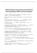 AFAA Primary Group Exercise Practice Test Questions With Correct Answers