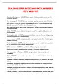 OPM 3000 EXAM QUESTIONS WITH ANSWERS 100&percnt; VERIFIED 