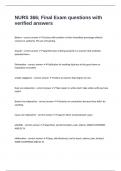 NURS 366&semi; Final Exam questions with verified answers