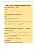 HHE 370 Final questions with verified answers