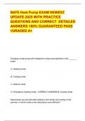 NATE Heat Pump EXAM NEWEST UPDATE 2025 WITH PRACTICE QUESTIONS AND CORRECT  DETAILED ANSWERS 100&percnt; GUARANTEED PASS &sol;&sol;GRADED A&plus;